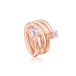 TOUS gold and silver ring with topaz gemstones